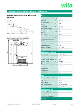 Pompe de canalizare WILO-EMU Pumpen KS 220 MH Ceram