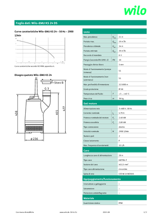 Pompe de canalizare WILO-EMU Pumpen EMU KS 24DS 