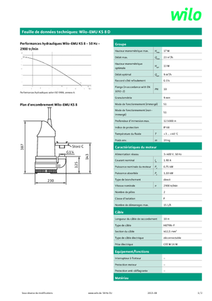 Pompe de canalizare WILO-EMU Pumpen EMU KS 8D 
