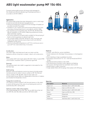 Pompe de canalizare ABS-Pumpen MF-VO 804 D