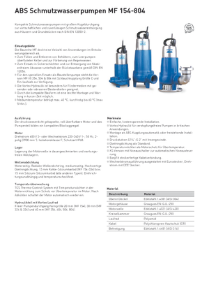 Pompe de canalizare ABS-Pumpen MF-VO 804 D