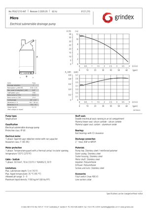 Pompe de canalizare Grindex Micro