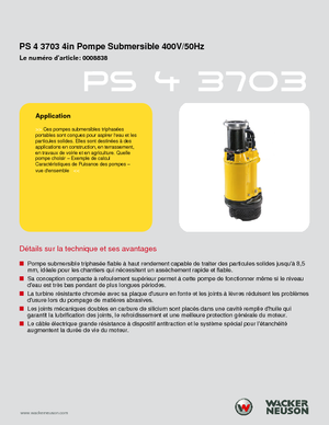 Pompe de canalizare Wacker PS4 3703