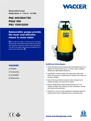 Pompe de canalizare Wacker PSA2 500