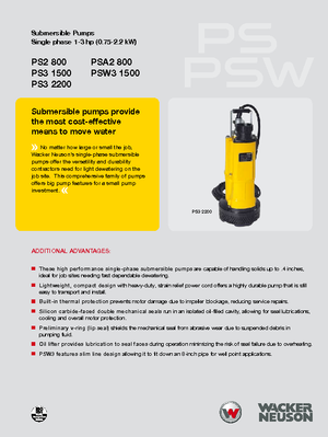 Pompe de canalizare Wacker Neuson PSA2 800