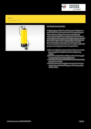 Pompe de canalizare Wacker Neuson PST2 400