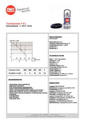 Pompe de canalizare Mast-Pumpen T 6 L
