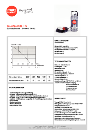 Pompe de canalizare Mast-Pumpen T 6