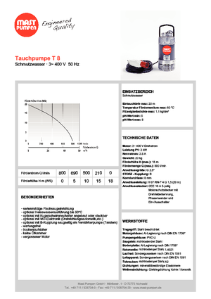 Pompe de canalizare Mast-Pumpen T 8