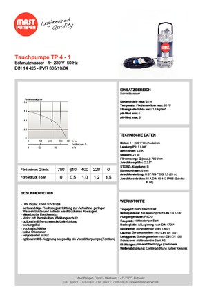 Pompe de canalizare Mast-Pumpen TP 4-1