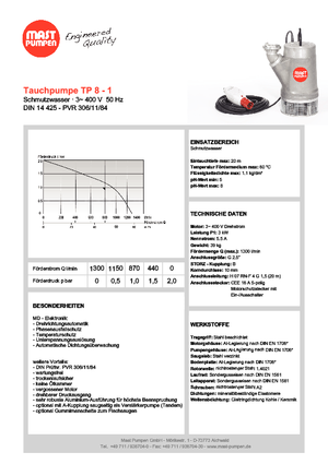 Pompe de canalizare Mast-Pumpen TP 8-1