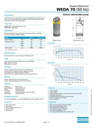Pompe de canalizare WEDA Weda 70 L-YD