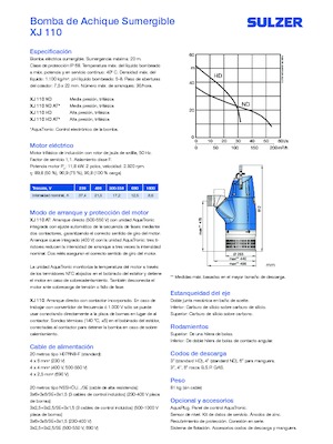 Pompe de canalizare Sulzer XJ 110 ND