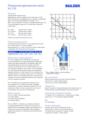 Pompe de canalizare Sulzer XJ 110 ND