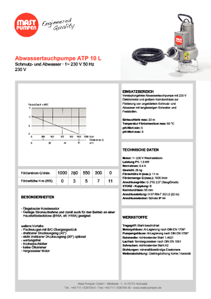 Pompe de apă uzată Mast-Pumpen ATP 10 L