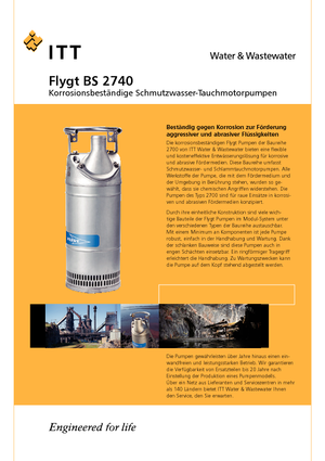 Pompe de apă uzată Flygt-Pumpen BS 2750 HT