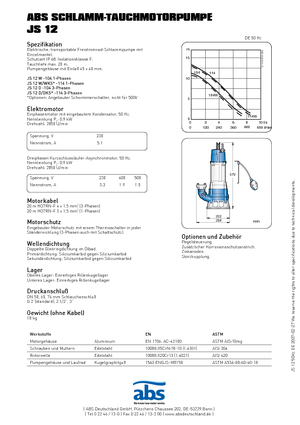 Pompe de apă uzată ABS-Pumpen JS 12 W
