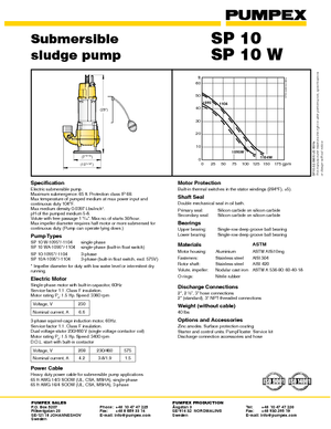Pompe de apă uzată Pumpex SP 10 D