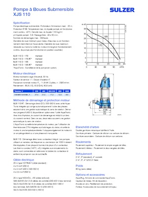 Pompe de apă uzată Sulzer XJS 110 D-170