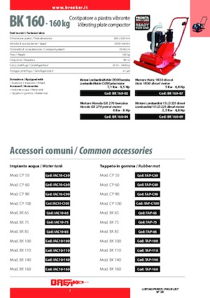 Plăci vibratoare cu o singură direcție Breaker BK 160-09