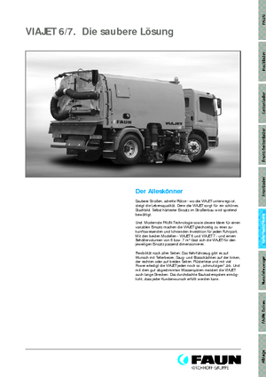 Măturătoare stradale montate pe camion cu înălțime de aspirație dreapta Faun Viajet 7