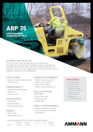 Cilindri vibratori în tandem Ammann ARP 35
