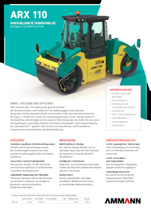 Cilindri vibratori în tandem Ammann ARX 110 St V