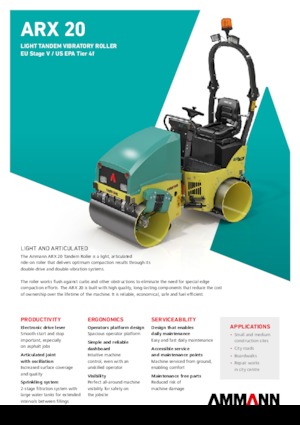 Cilindri vibratori în tandem Ammann ARX 20 T4f
