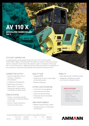 Cilindri vibratori în tandem Ammann AV 110 X