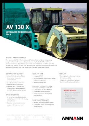 Cilindri vibratori în tandem Ammann AV 130 X