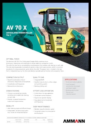 Cilindri vibratori în tandem Ammann AV 70 X