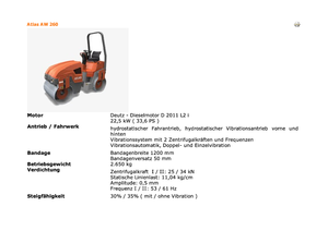 Cilindri vibratori în tandem Atlas AW 260