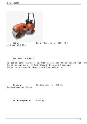 Cilindri vibratori în tandem Atlas AW 300