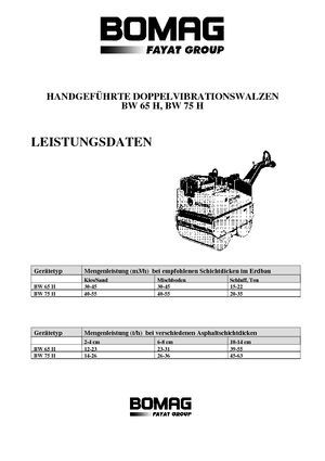 Cilindri vibratori în tandem Bomag BW 65 H