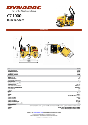 Cilindri vibratori în tandem Dynapac CC 1000