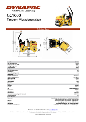 Cilindri vibratori în tandem Dynapac CC 1000