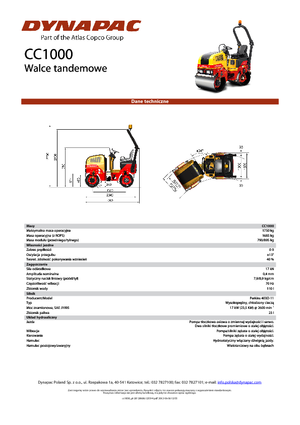 Cilindri vibratori în tandem Dynapac CC 1000
