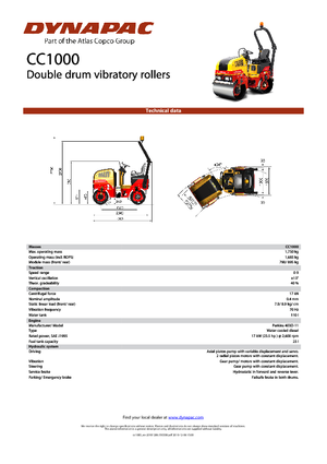 Cilindri vibratori în tandem Dynapac CC 1000