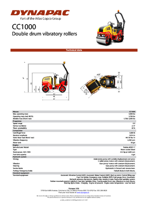 Cilindri vibratori în tandem Dynapac CC 1000