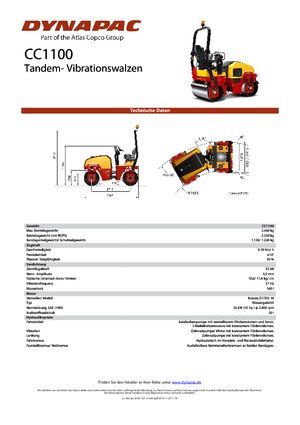 Cilindri vibratori în tandem Dynapac CC 1100