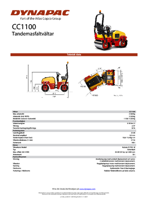 Cilindri vibratori în tandem Dynapac CC 1100