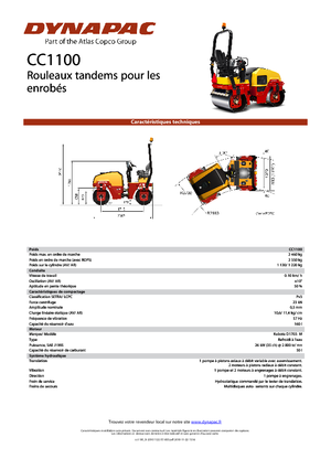 Cilindri vibratori în tandem Dynapac CC 1100
