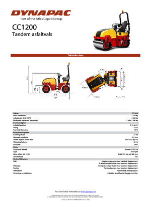 Cilindri vibratori în tandem Dynapac CC 1200