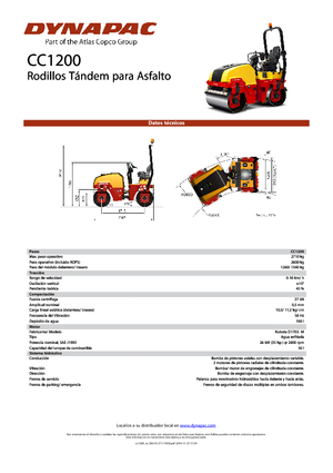 Cilindri vibratori în tandem Dynapac CC 1200