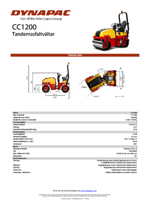 Cilindri vibratori în tandem Dynapac CC 1200