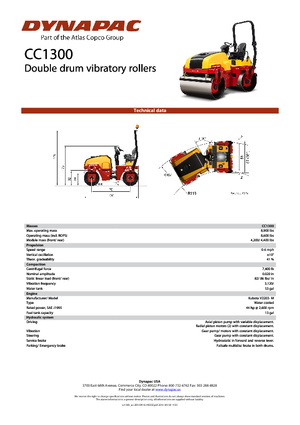 Cilindri vibratori în tandem Dynapac CC 1300