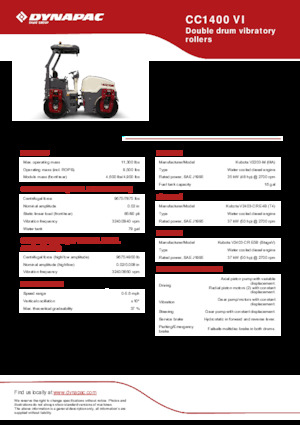 Cilindri vibratori în tandem Dynapac CC 1400 VI