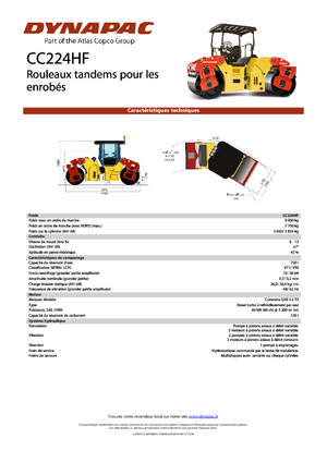 Cilindri vibratori în tandem Dynapac CC 224 HF