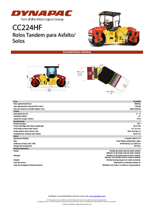 Cilindri vibratori în tandem Dynapac CC 224 HF