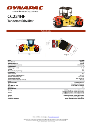 Cilindri vibratori în tandem Dynapac CC 224 HF